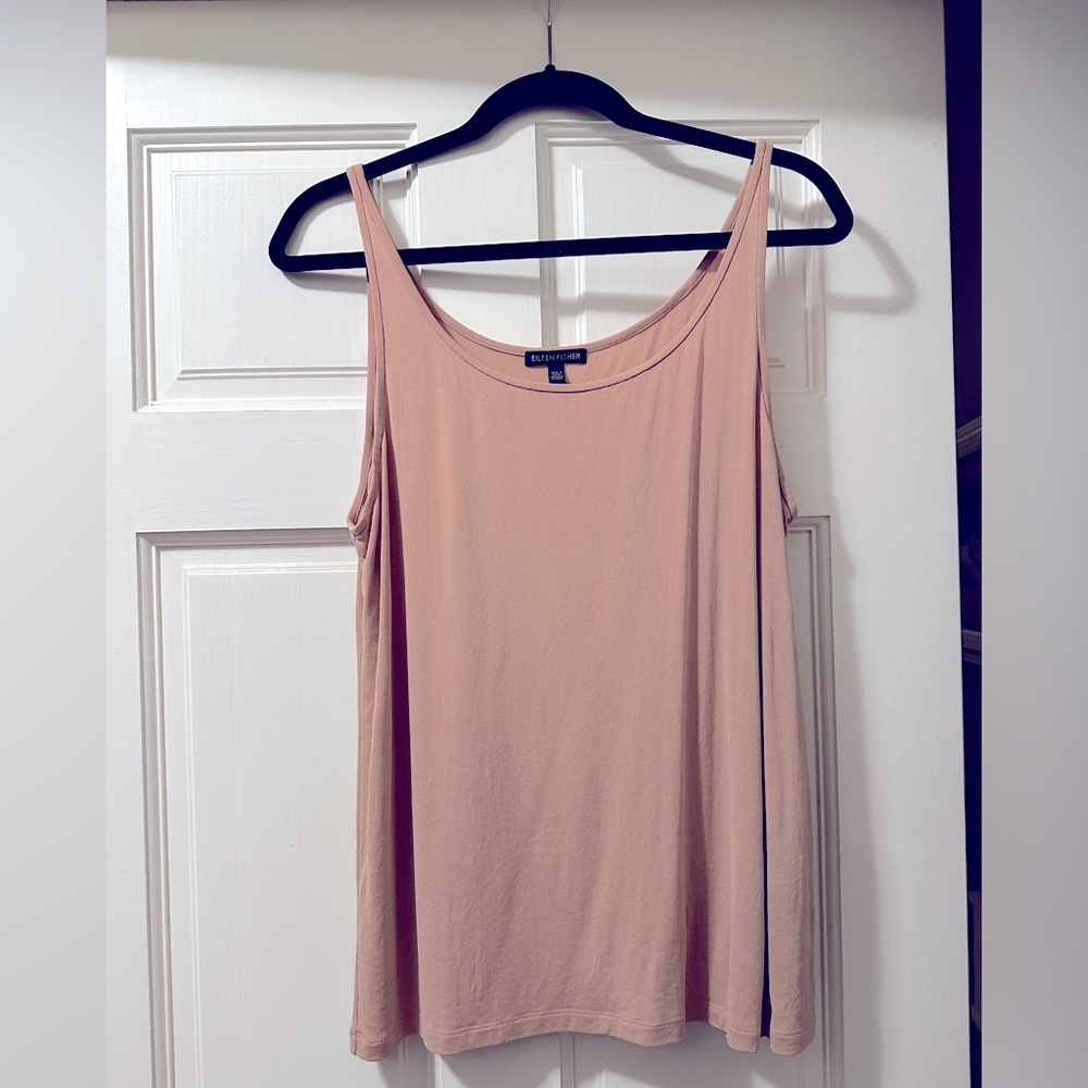 Eileen Fisher 100% Silk Signature Jersey Crepe Nude/Pink Cami/Tank